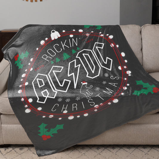 ACDC Christmas Circle Fleece Blanket 50X60 Inches