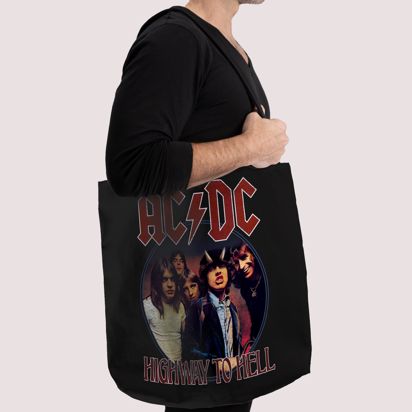 ACDC Highway To Hell Circle Tote Bag