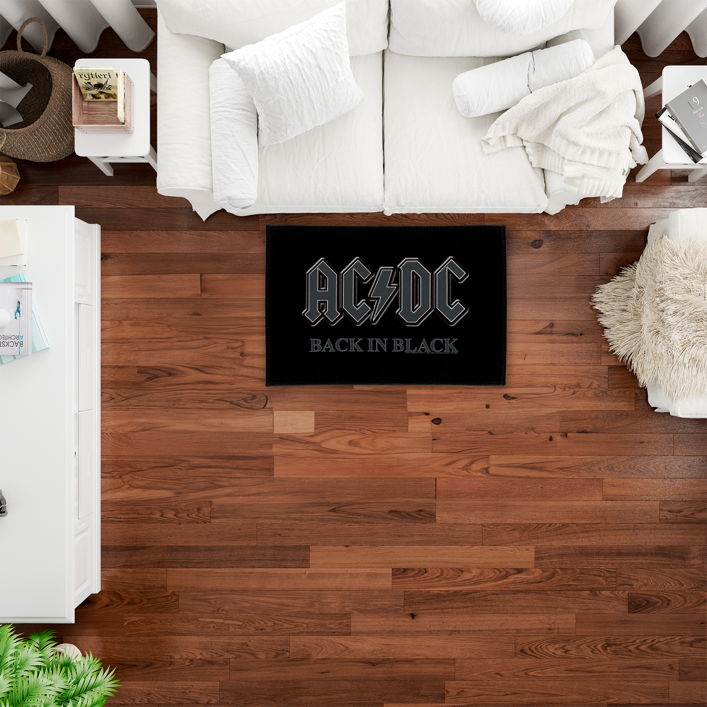 ACDC Back in Black Area Rug