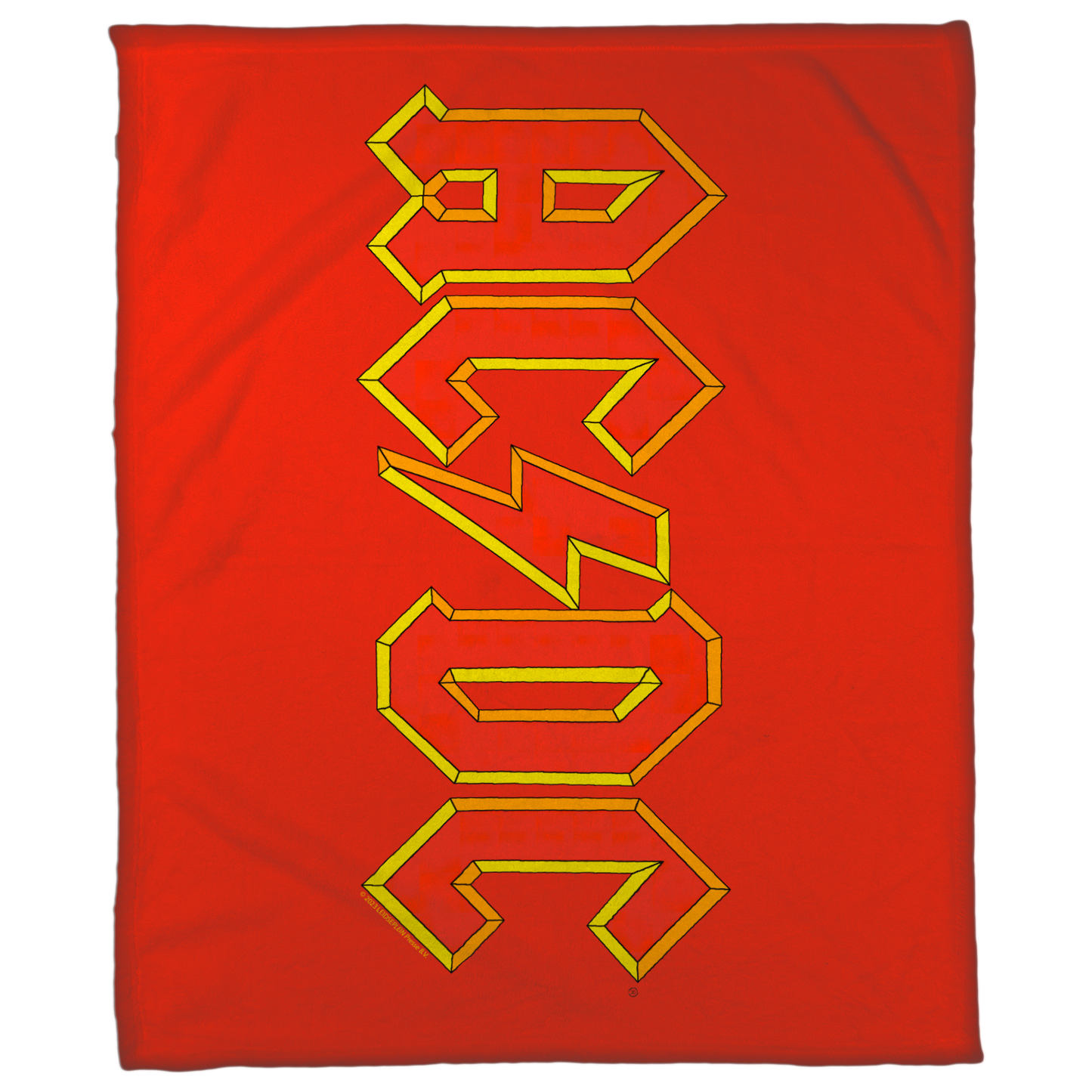 ACDC Yellow Outline Red Logo Fleece Blanket 50X60 inches