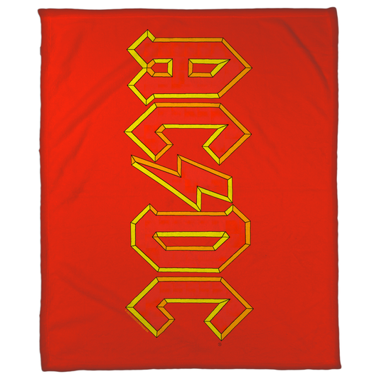 ACDC Yellow Outline Red Logo Fleece Blanket 50X60 inches