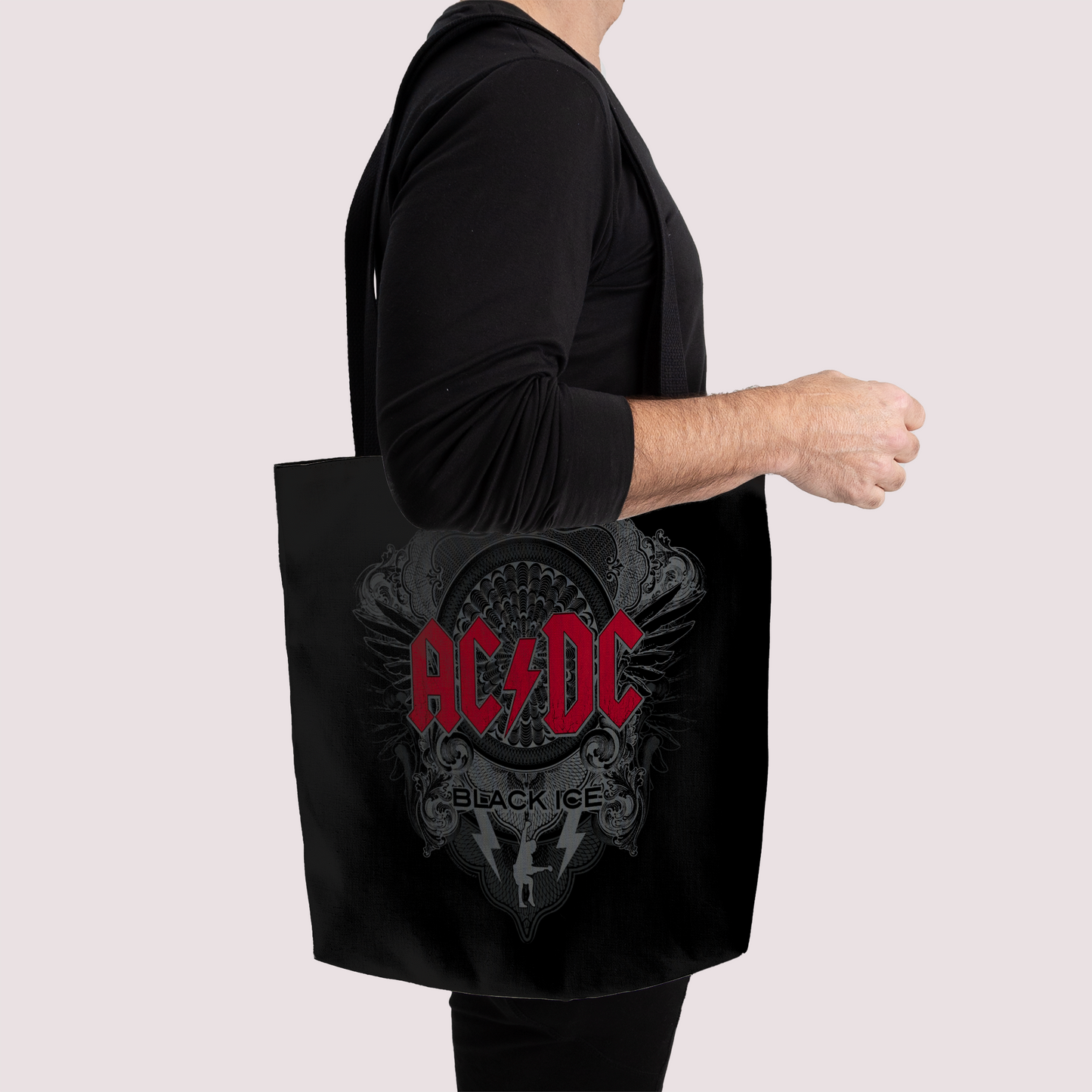 ACDC Black Ice with Red AOP and ACDC Black Ice with Red AOP with Tote Bag