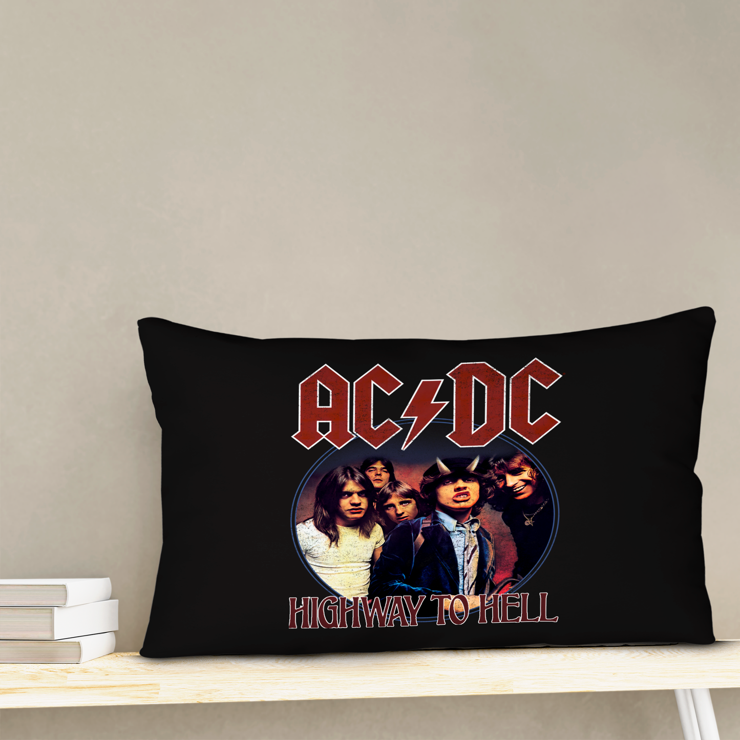 ACDC Highway To Hell Circle Pillow rectangular