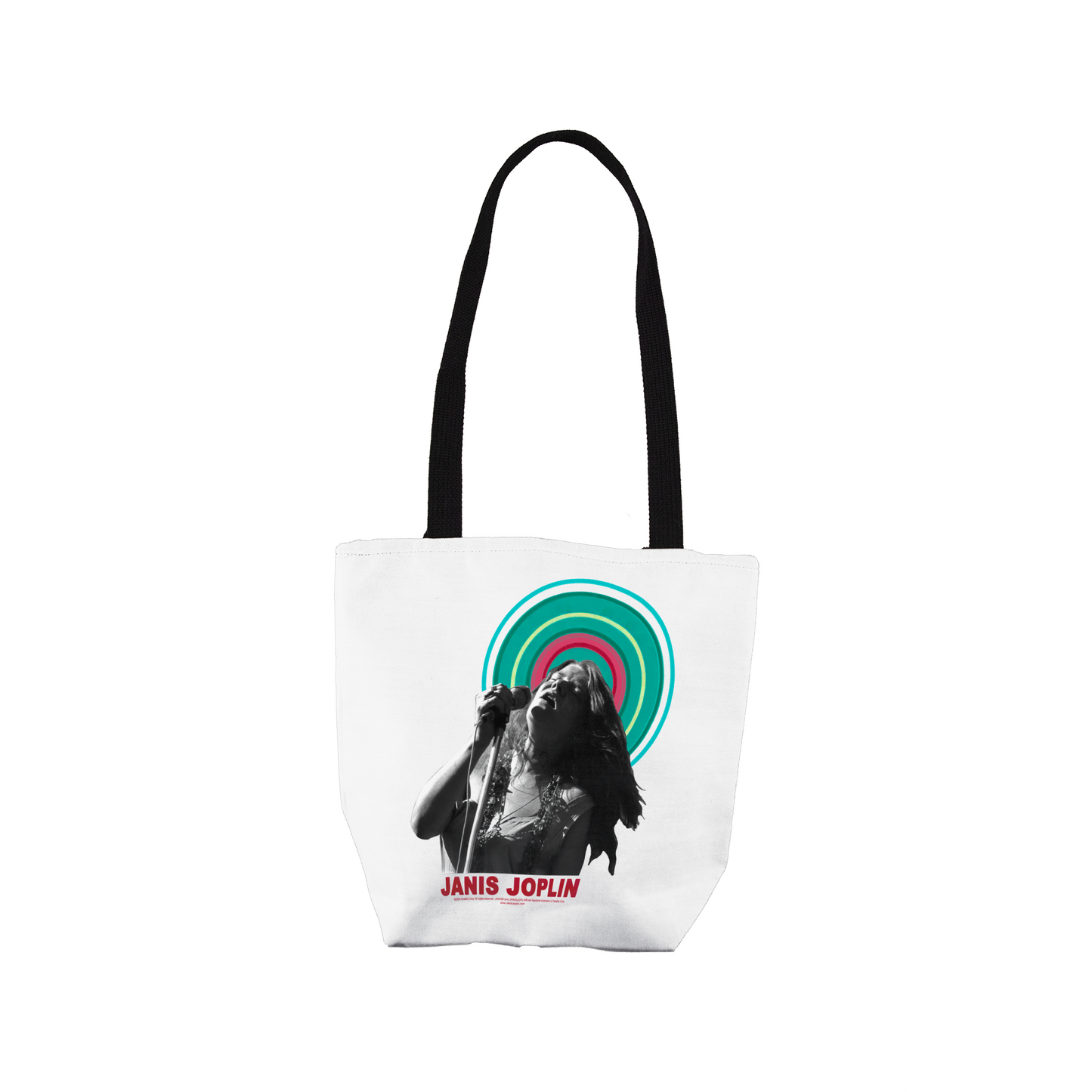 Janis Joplin Halo Photo White and Janis Joplin Halo Photo White with Tote Bag