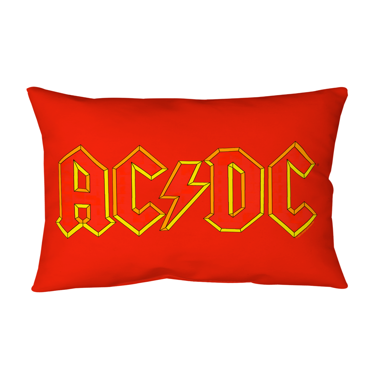 ACDC Yellow Outline Red Logo Pillow rectangular